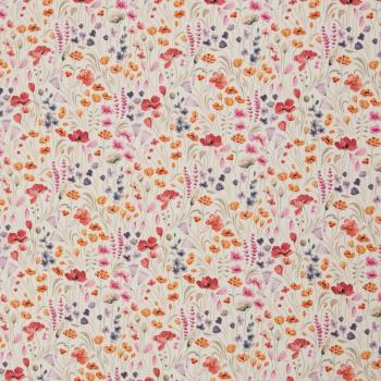 Preview: Baumwollrippjersey Mia Blüten Rosa/Apricot auf Naturweiß von Swafing